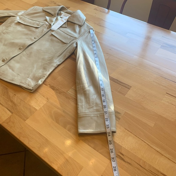 NWT Vince leather jacket oatmeal size S/P - Picture 12 of 16
